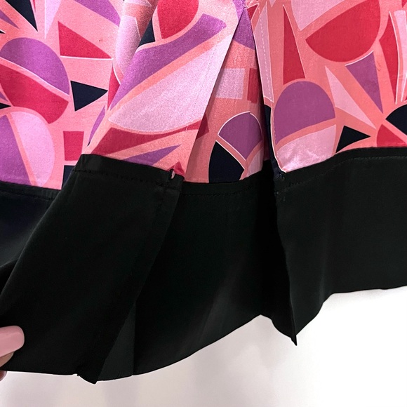 Marc Jacobs Silk Midi Dress 6 Pink Black Geometric Print Vintage Y2K Cocktail - Picture 11 of 16